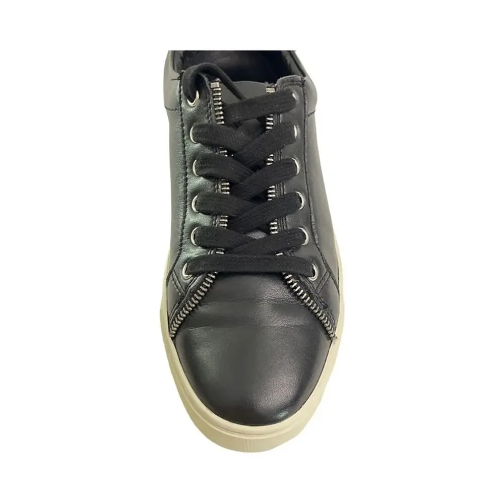 Frye And Co Sindy Moto Low Black Leather Zipper Detail Sneaker Women’s Size 8.5M - Picture 12 of 12